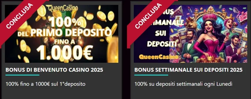 Bonus e promozioni Queen Casino
